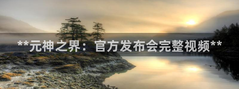 新航娱乐app官方免费下载安卓：**元神之界：官方发布会完整视频**